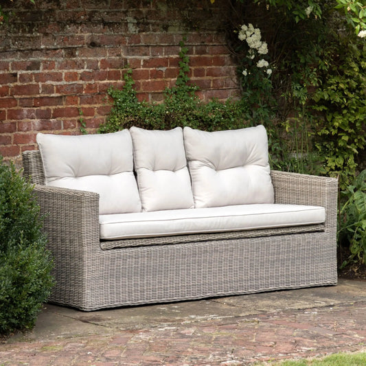 Grey PE Rattan Outdoor Storage Sofa - The Farthing