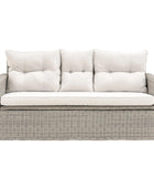 Grey PE Rattan Outdoor Storage Sofa - The Farthing