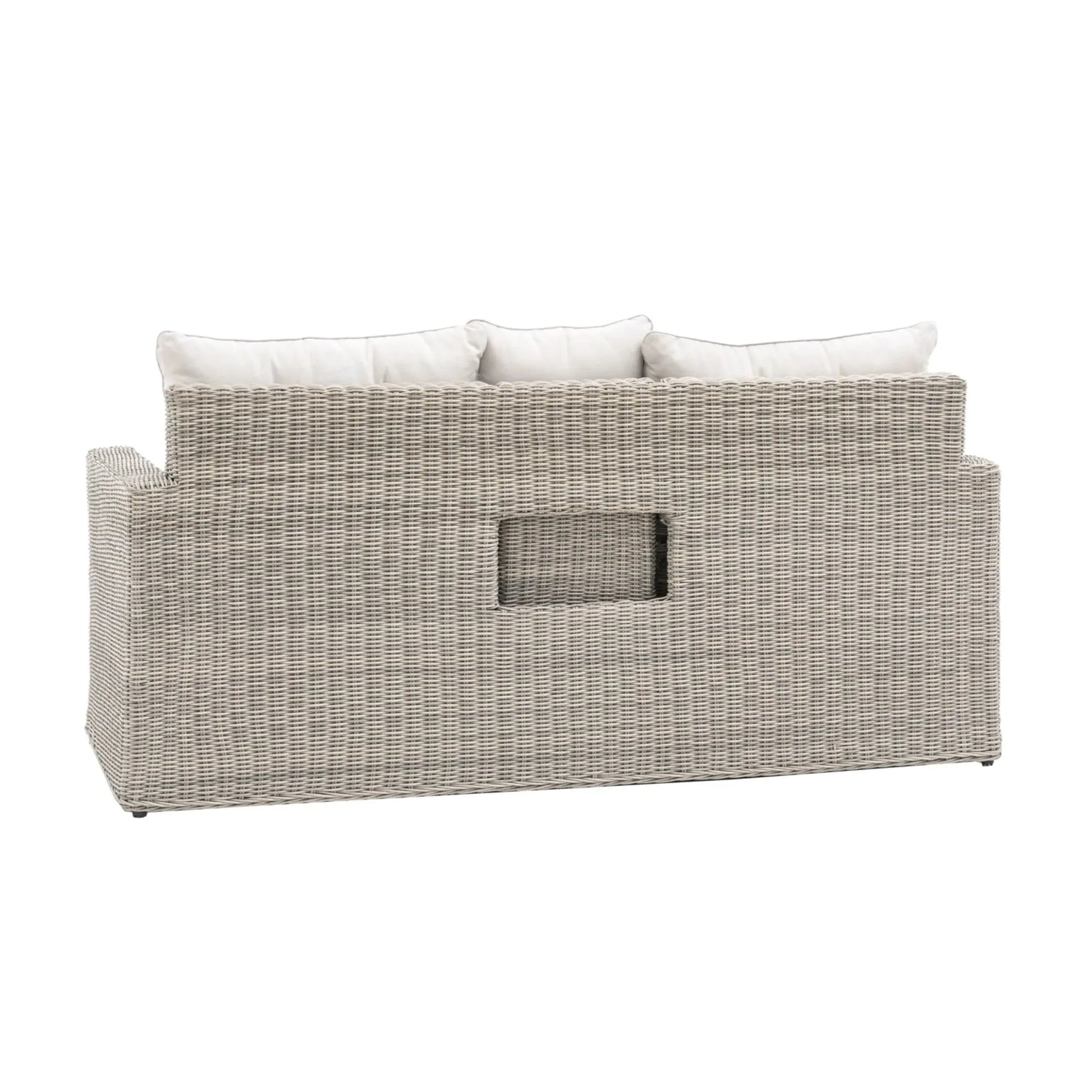 Grey PE Rattan Outdoor Storage Sofa - The Farthing