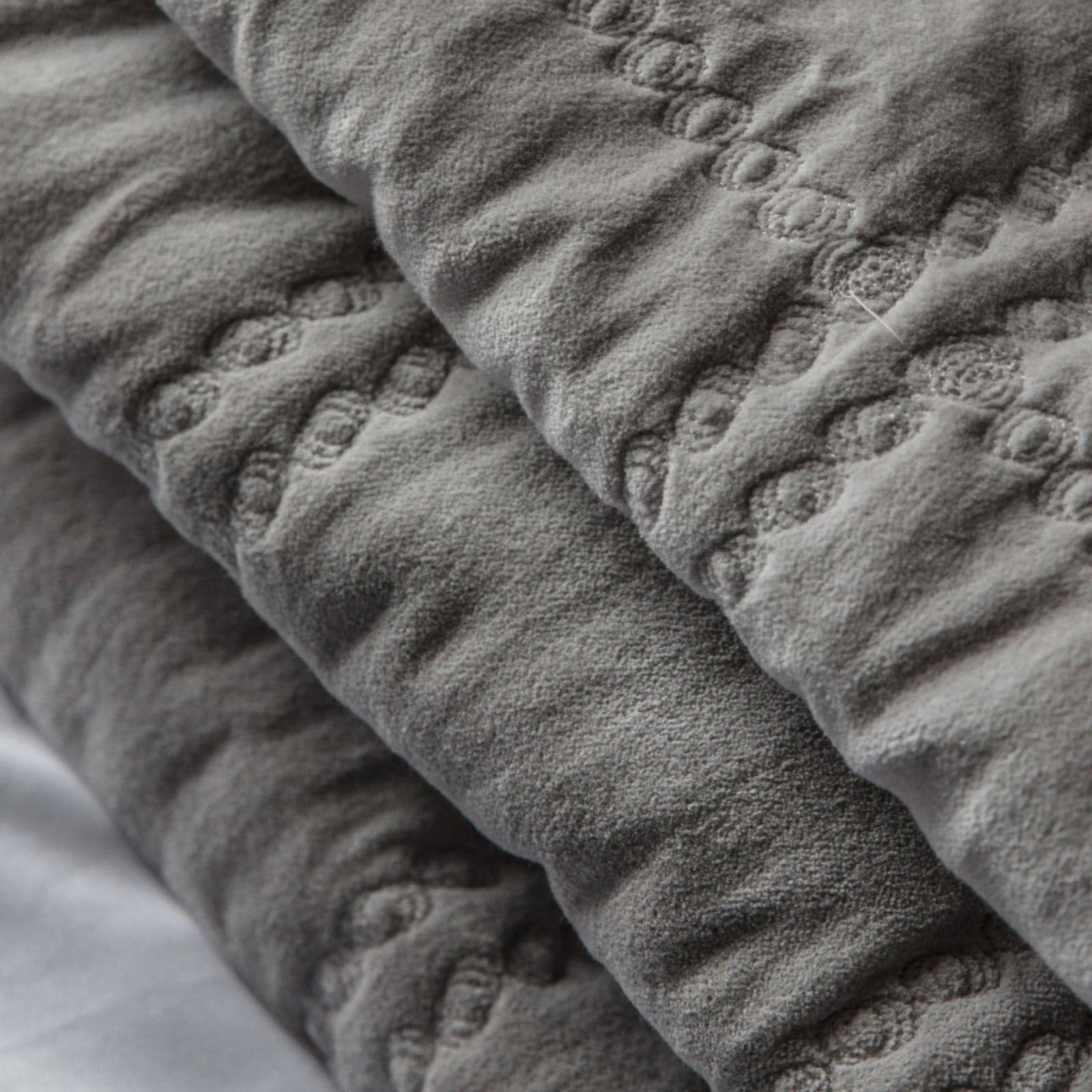 Grey Quilted Cotton Bedspread - The Farthing