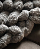 Grey Ribbed Faux Fur Throw - The Farthing