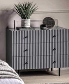 Grey Scalloped Front 3 Drawer Chest Of Drawers - The Farthing