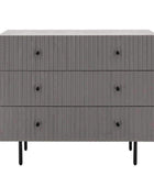 Grey Scalloped Front 3 Drawer Chest Of Drawers - The Farthing