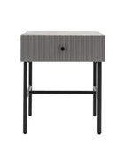 Grey Scalloped Front Side Table with Single Drawer - The Farthing