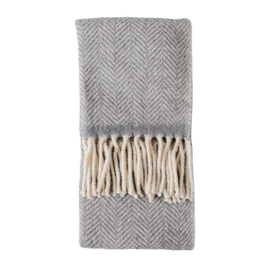 Grey Soft Wool Throw - The Farthing