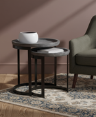 Grey Wash Mango Wood & Iron Nestling Table Set