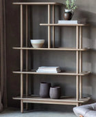 Grey Washed Oak Open Shelf Unit - The Farthing