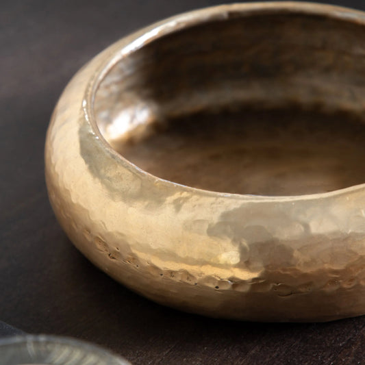 Hammered Metal Gold Bowl - The Farthing