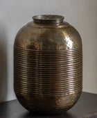 Hammered Metal Gold Vase - The Farthing