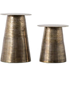 Hammered Texture Double Table Set of 2 Tables - The Farthing