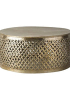 Hand Hammered Round Metal Coffee Table - The Farthing