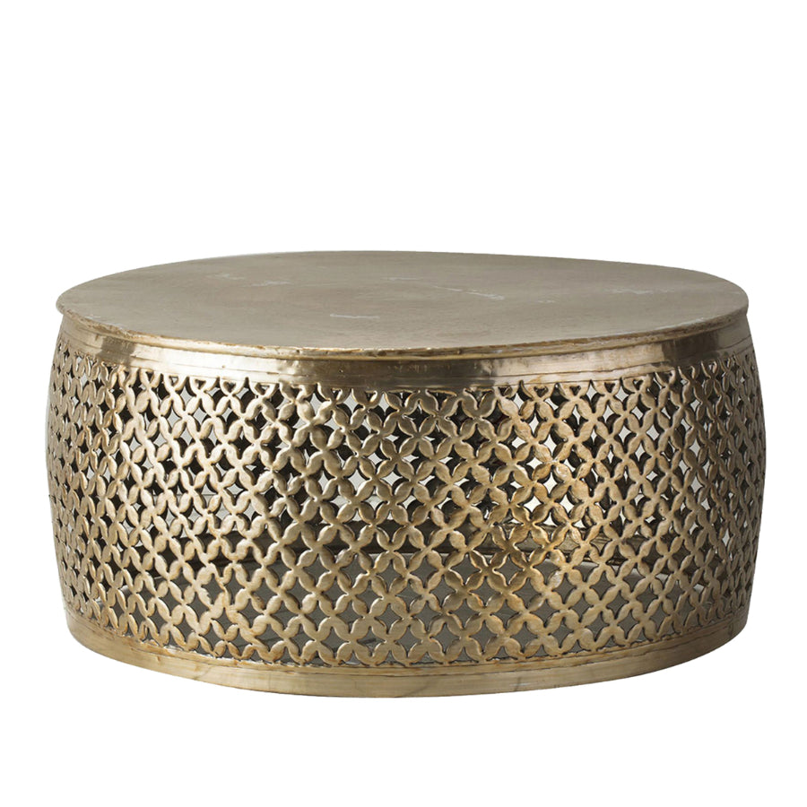 Hand Hammered Round Metal Coffee Table - The Farthing