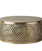 Hand Hammered Round Metal Coffee Table - The Farthing