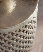 Hand Hammered Round Metal Side Table - The Farthing