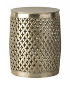 Hand Hammered Round Metal Side Table - The Farthing