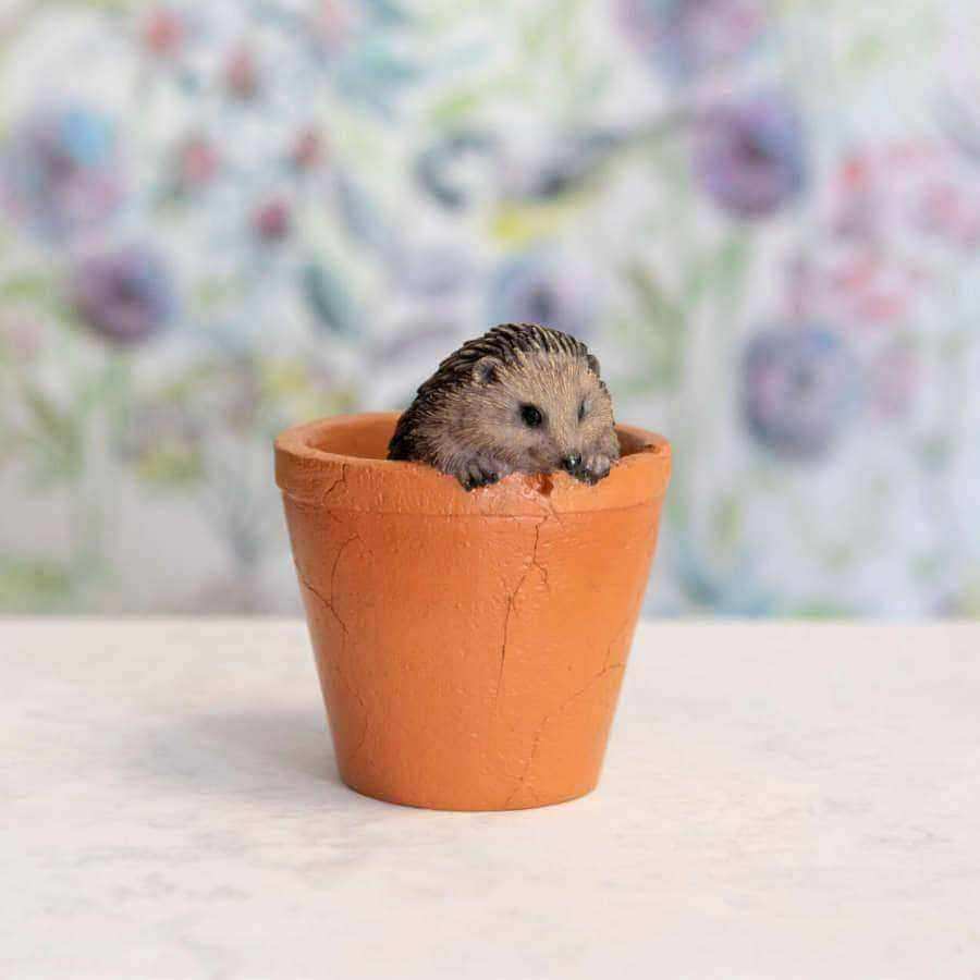 Hedgehog in Pot Ornament - The Farthing