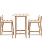 High Outdoor Slatted Wood Bistro Bar Set - The Farthing