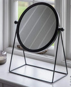 Industrial Antiqued Black Table Mirror - The Farthing