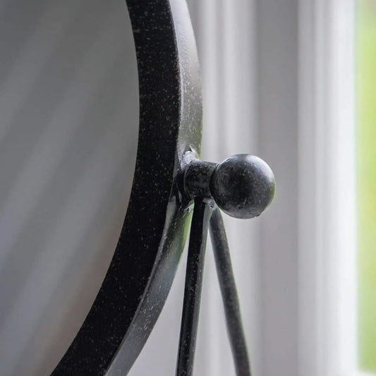 Industrial Antiqued Black Table Mirror - The Farthing