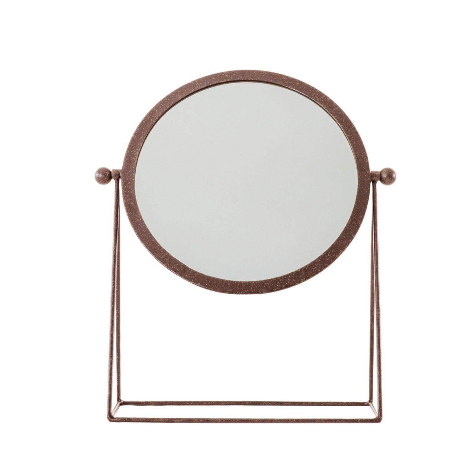 Industrial Antiqued Copper Table Mirror - The Farthing