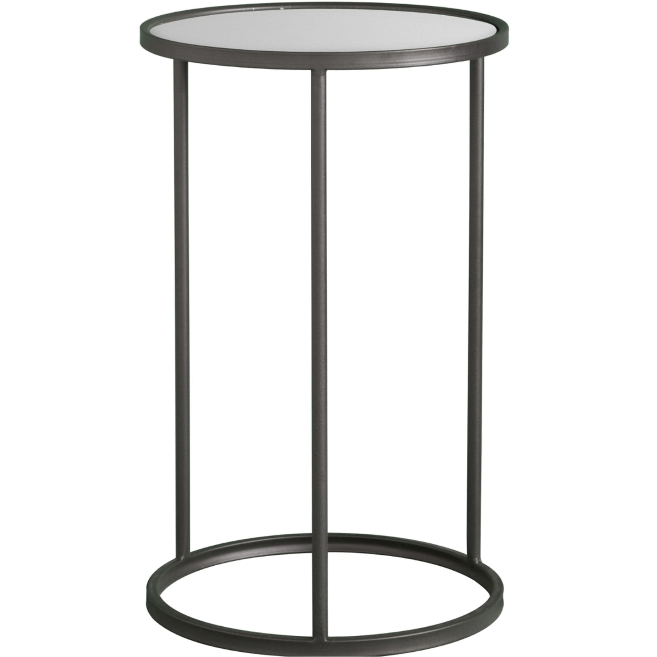 Industrial Inspired Black Round Metal Silhouette Side Table - The Farthing