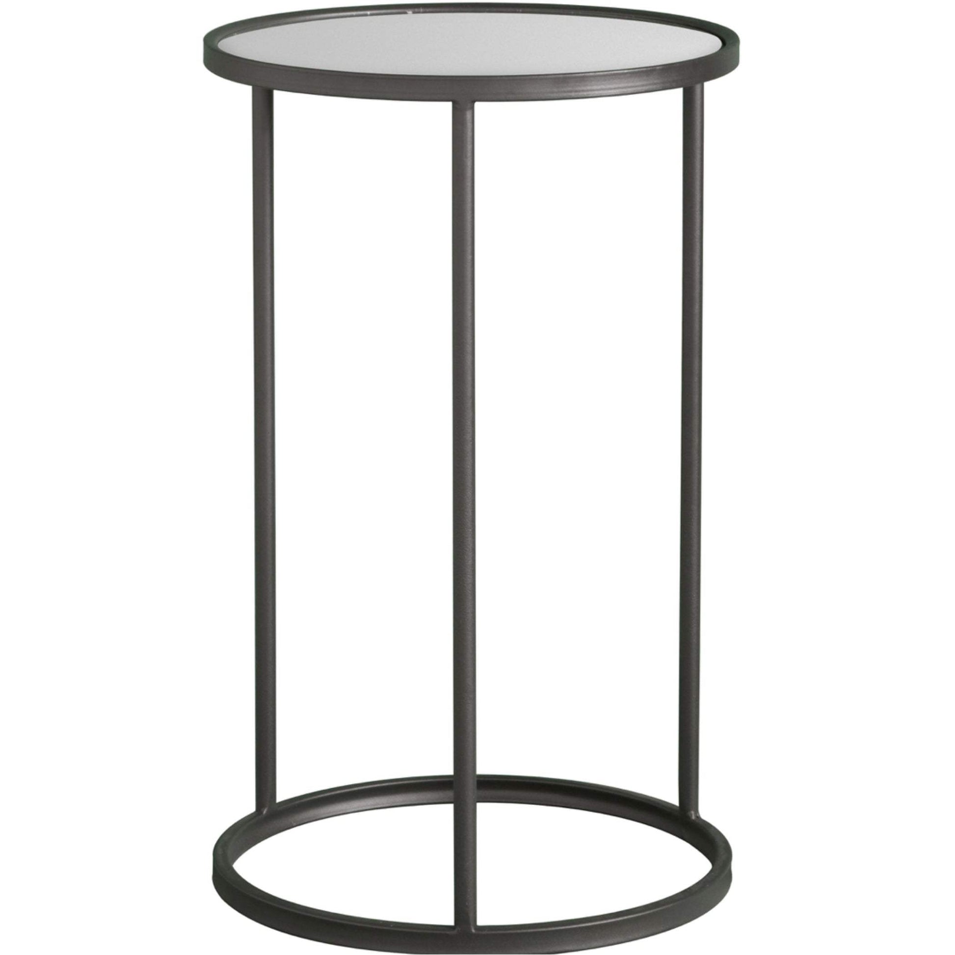 Industrial Inspired Black Round Metal Silhouette Side Table - The Farthing