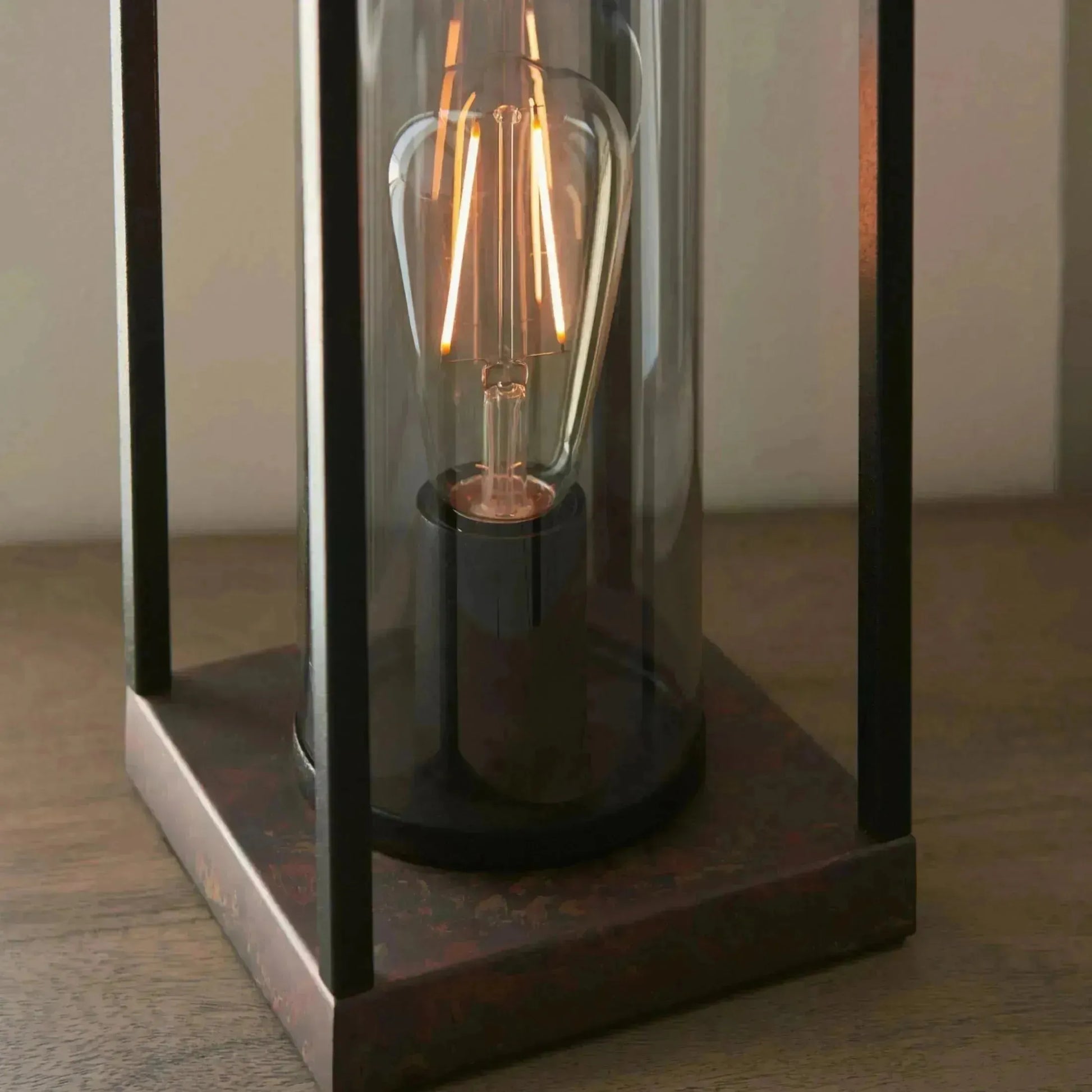 Industrial Inspired Bronze Base Table Lamp - The Farthing