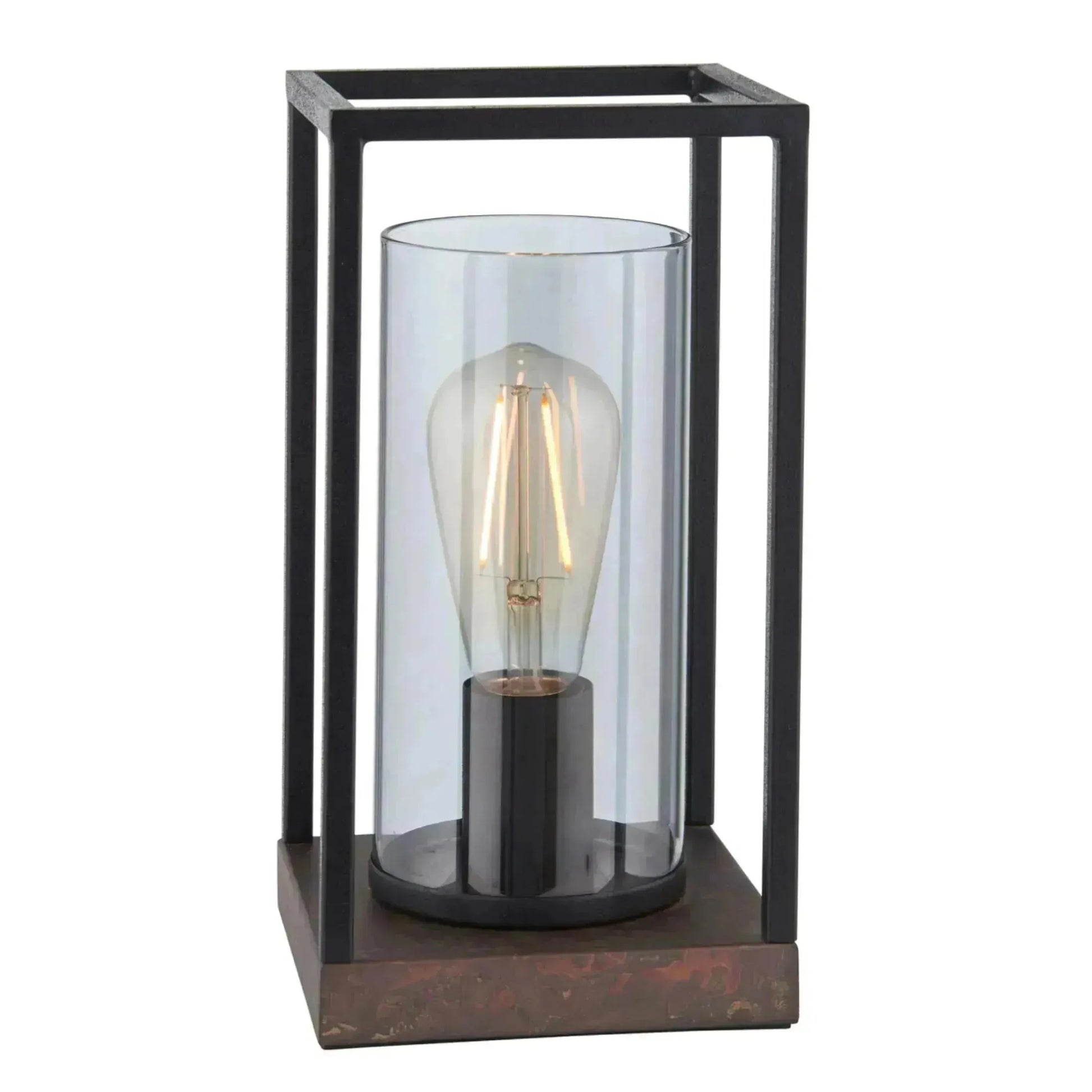 Industrial Inspired Bronze Base Table Lamp - The Farthing