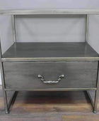 Industrial Inspired Side Table with Glass Top - The Farthing