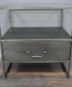 Industrial Inspired Side Table with Glass Top - The Farthing