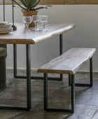 Industrial Loft Acacia Wood Dining Bench - The Farthing