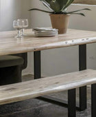 Industrial Loft Acacia Wood Dining Bench - The Farthing