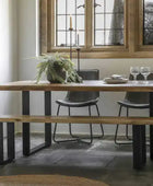 Industrial Loft Acacia Wood Dining Table (4 - 6 seater) - The Farthing