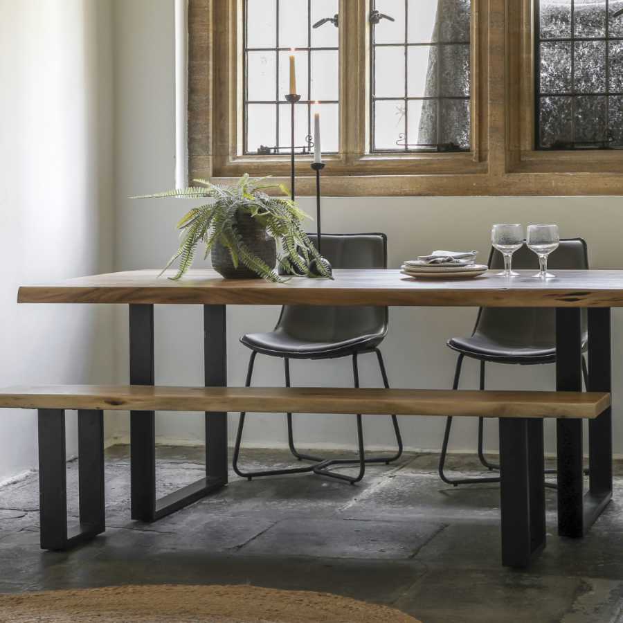 Industrial Loft Acacia Wood Dining Table (4 - 6 seater) - The Farthing