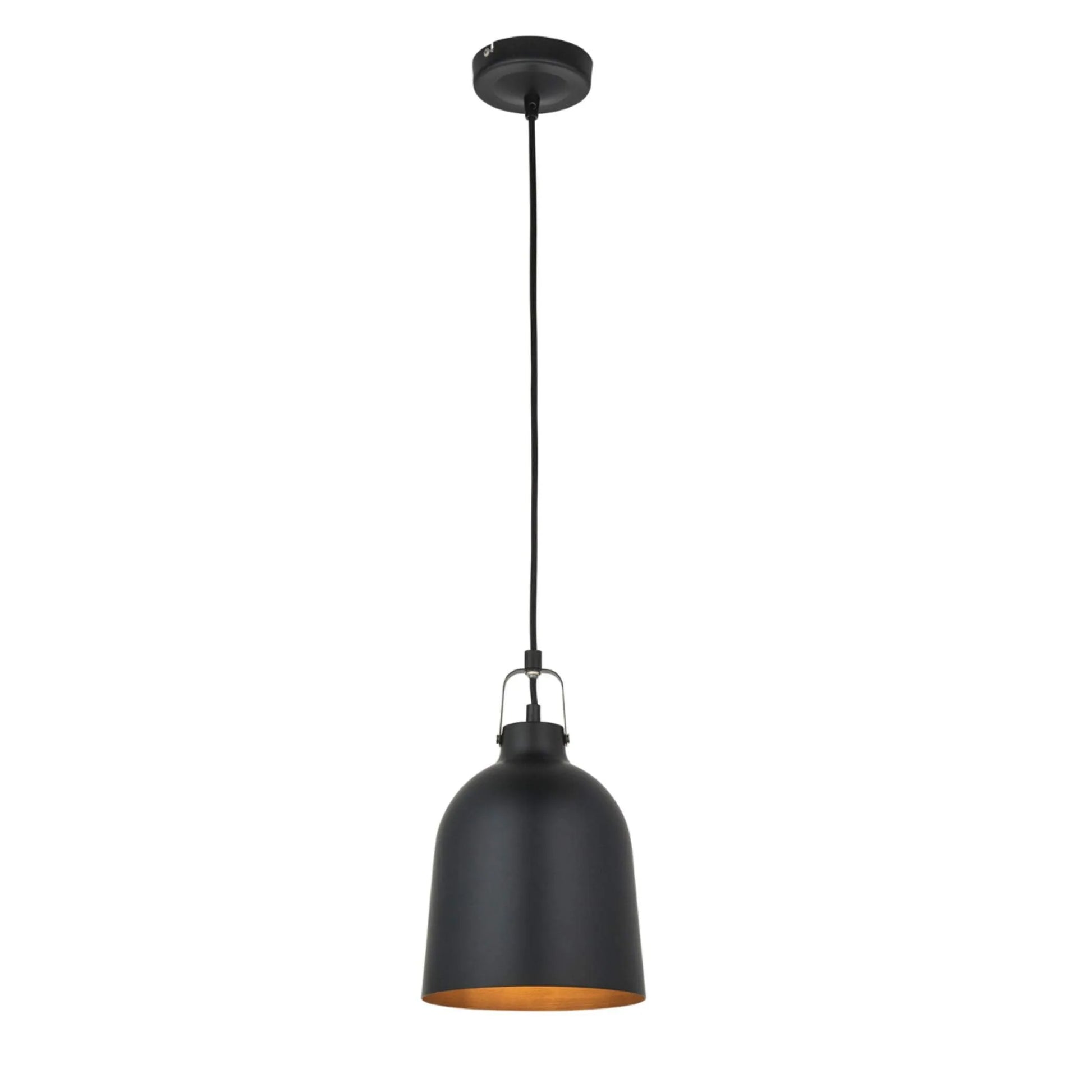 Industrial Matt Black Metal Dome Pendant Light - The Farthing