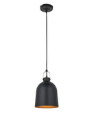 Industrial Matt Black Metal Dome Pendant Light - The Farthing