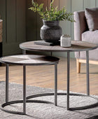 Industrial Metal & Weathered Timber Nestling Coffee Table Set - The Farthing