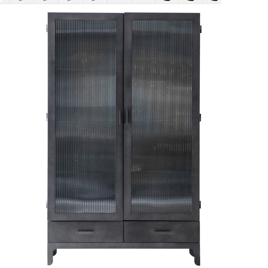 Industrial Metal Pilsdon 2 Door Display Shelf Unit - The Farthing