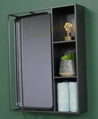 Industrial Portrait Mirror with Side Storage Shelves - The Farthing