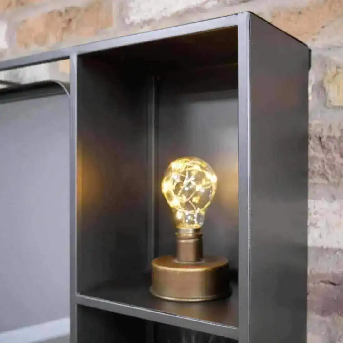 Industrial Portrait Mirror with Side Storage Shelves - The Farthing