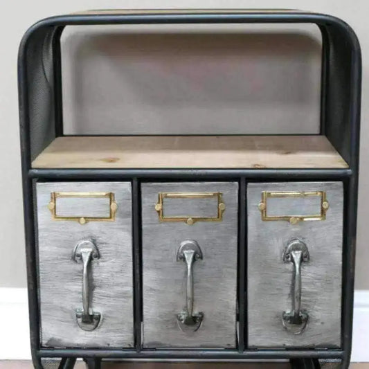 Industrial Pull Out Drawer Side Cabinet - The Farthing