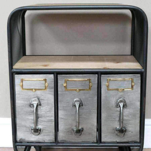 Industrial Pull Out Drawer Side Cabinet - The Farthing