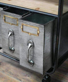 Industrial Pull Out Drawer Side Cabinet - The Farthing