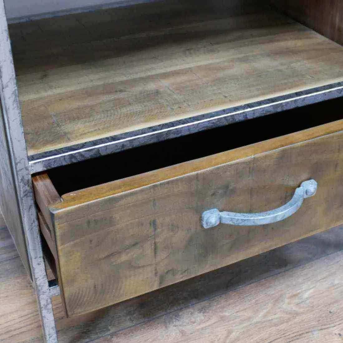 Industrial Rounded Edge Croft Side Cabinet - The Farthing