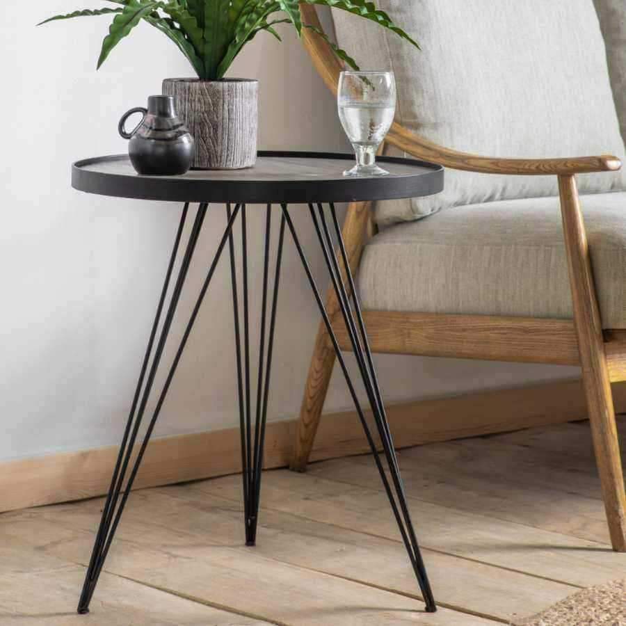 Industrial Style Angular Legs Side Table - The Farthing