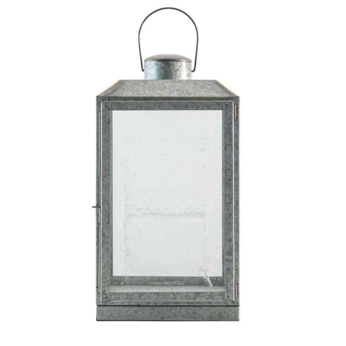 Industrial Styled Large Galvanised Candle Lantern - The Farthing