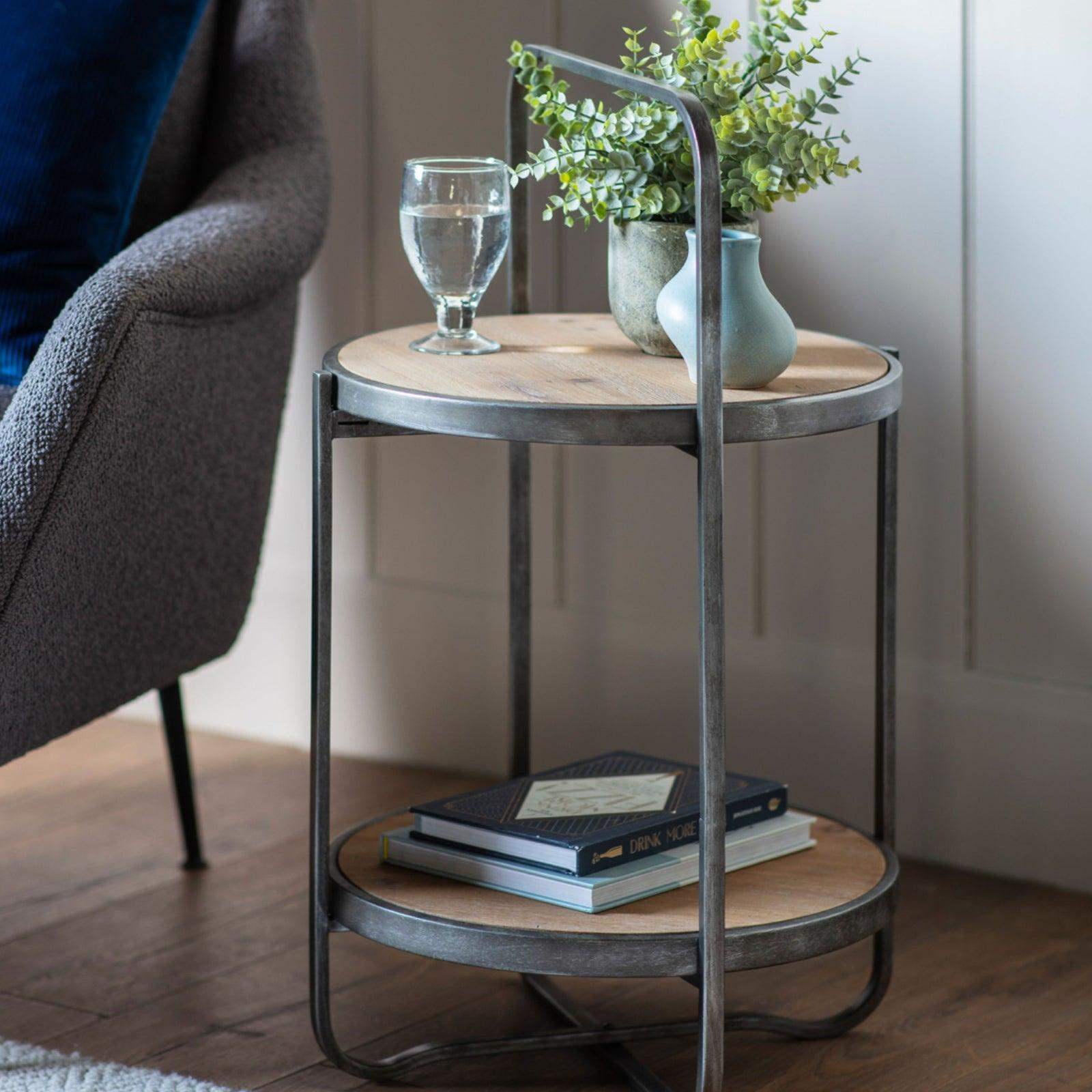 Industrial Styled Looped Top Side Table - The Farthing