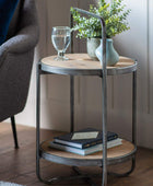 Industrial Styled Looped Top Side Table - The Farthing