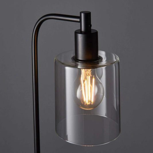 Industrial Styled Matt Black Table Light - The Farthing