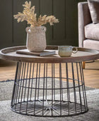 Industrial Wire and Wood Coffee Table - The Farthing